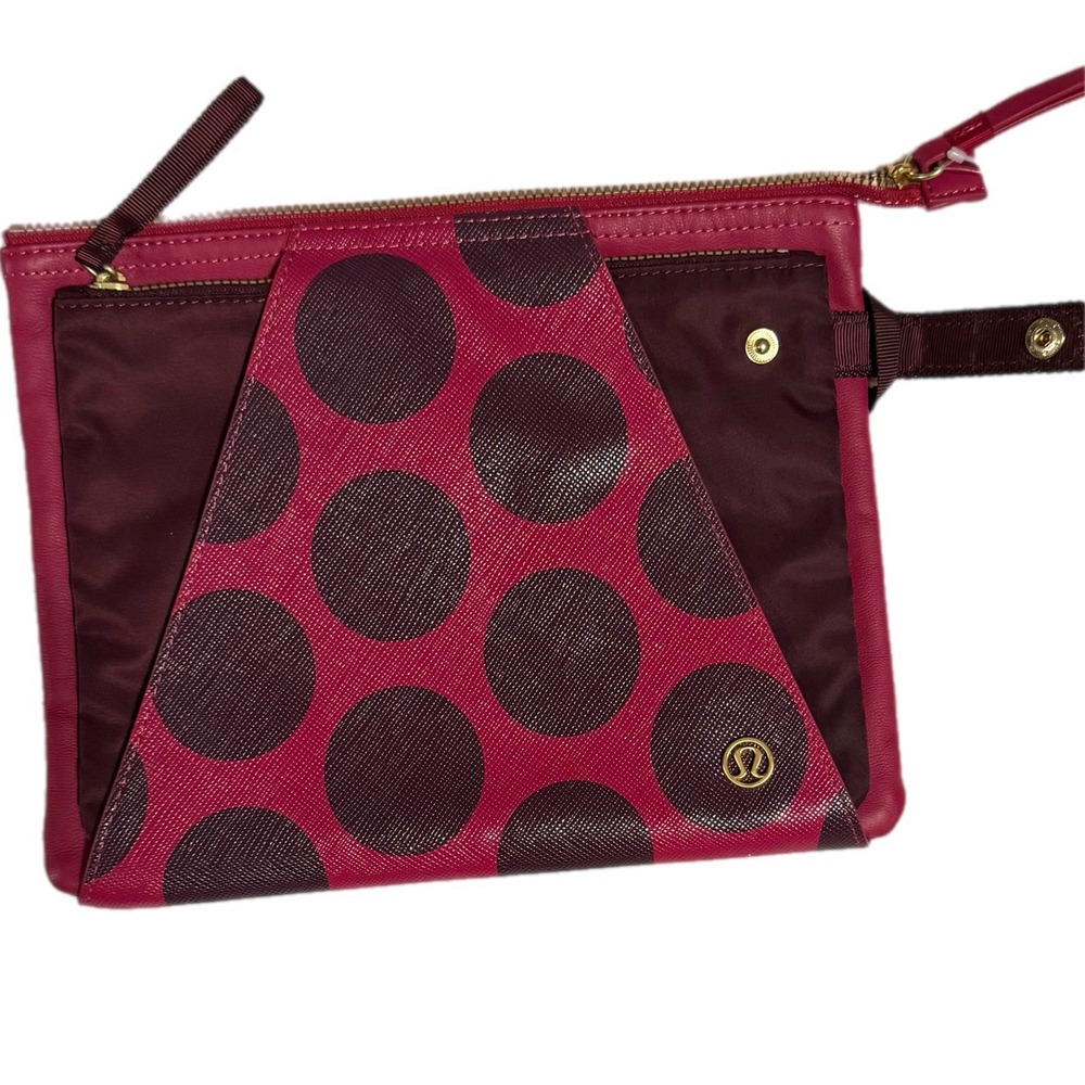 Lululemon In The Present Pouch Deep Ruby Bordeaux Drama Polka Dot W9M61S NWT